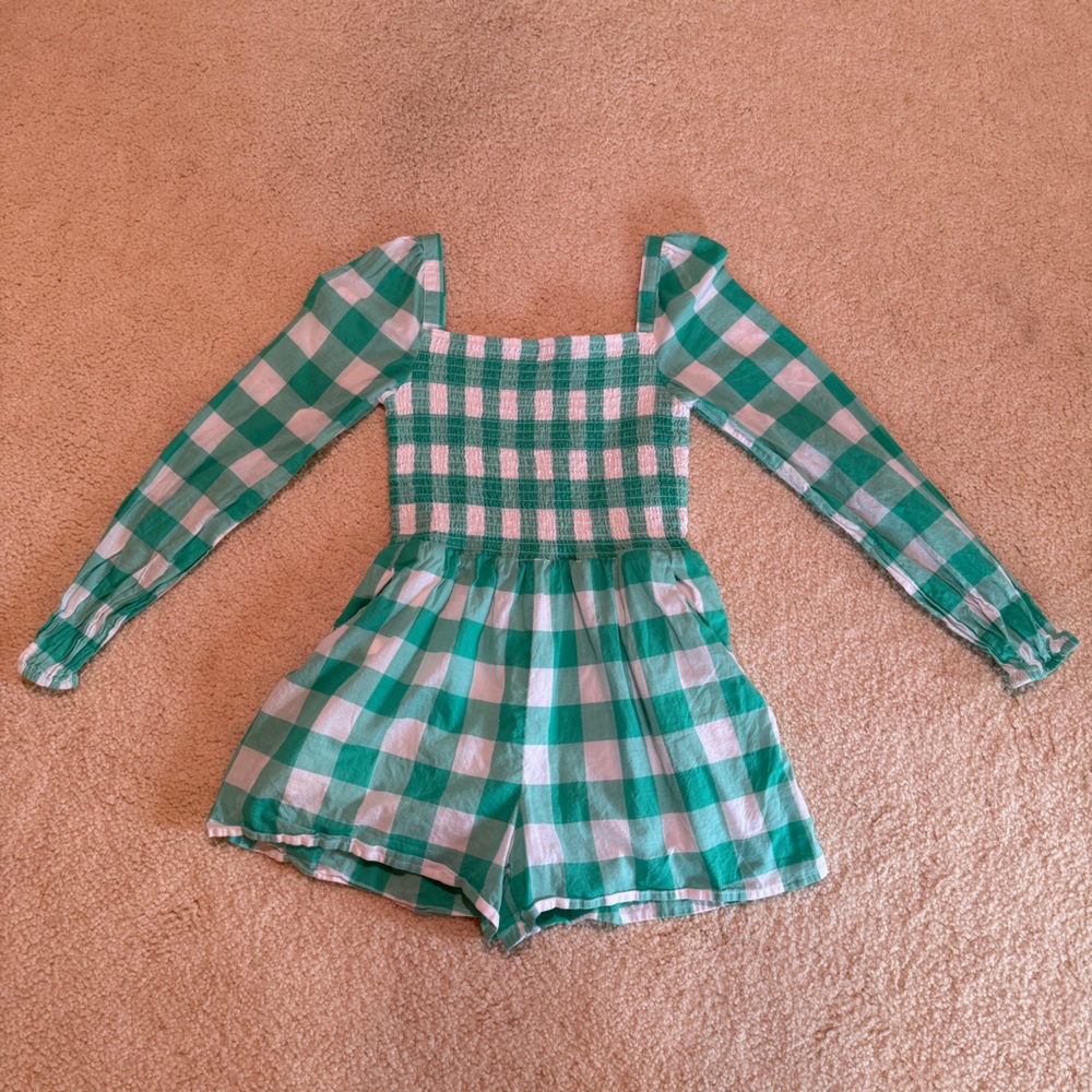 Janie and Jack Gingham Romper